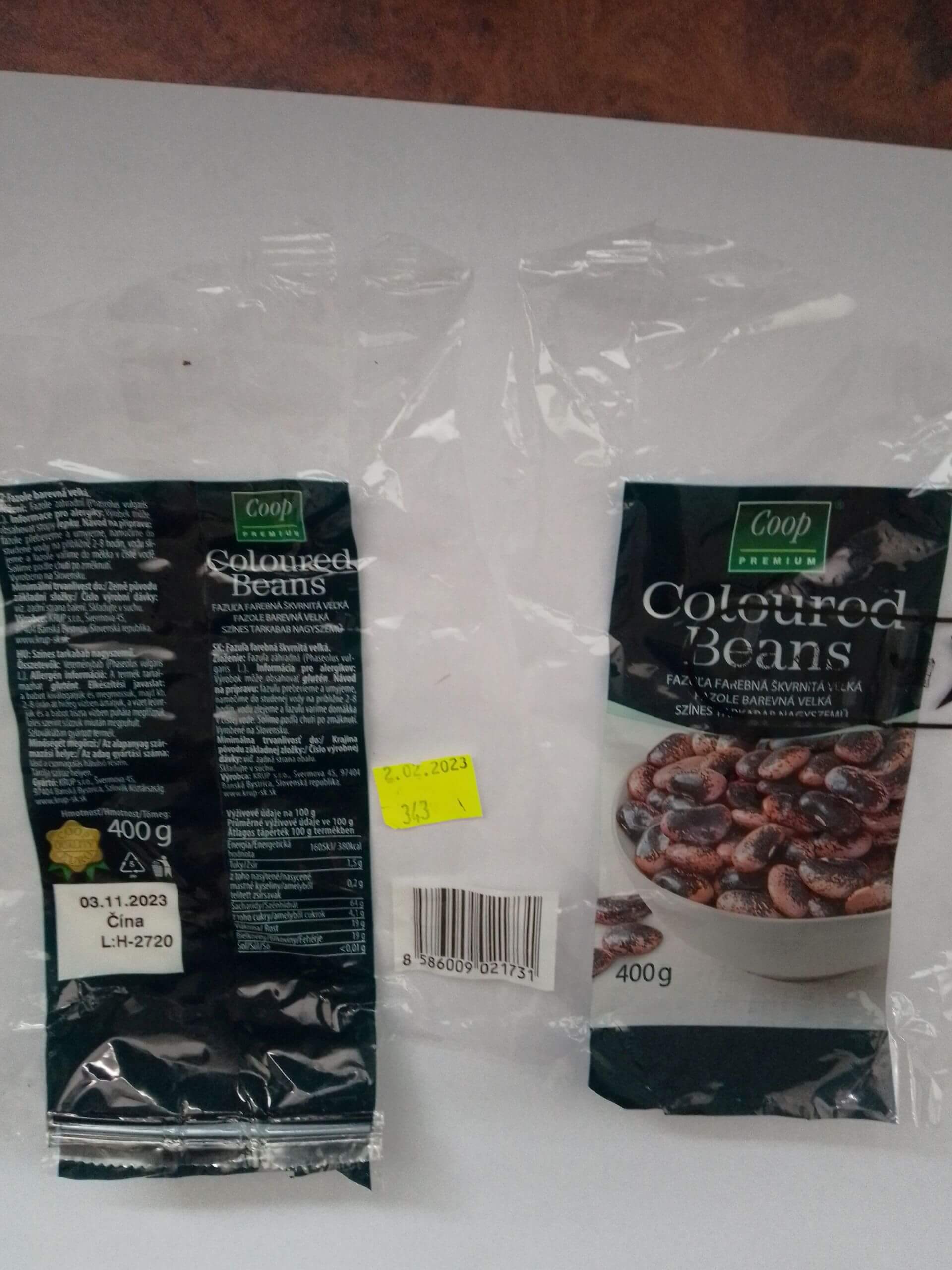 Fazuľa farebná škvrnitá veľká veľkosť balenia 0,4kg