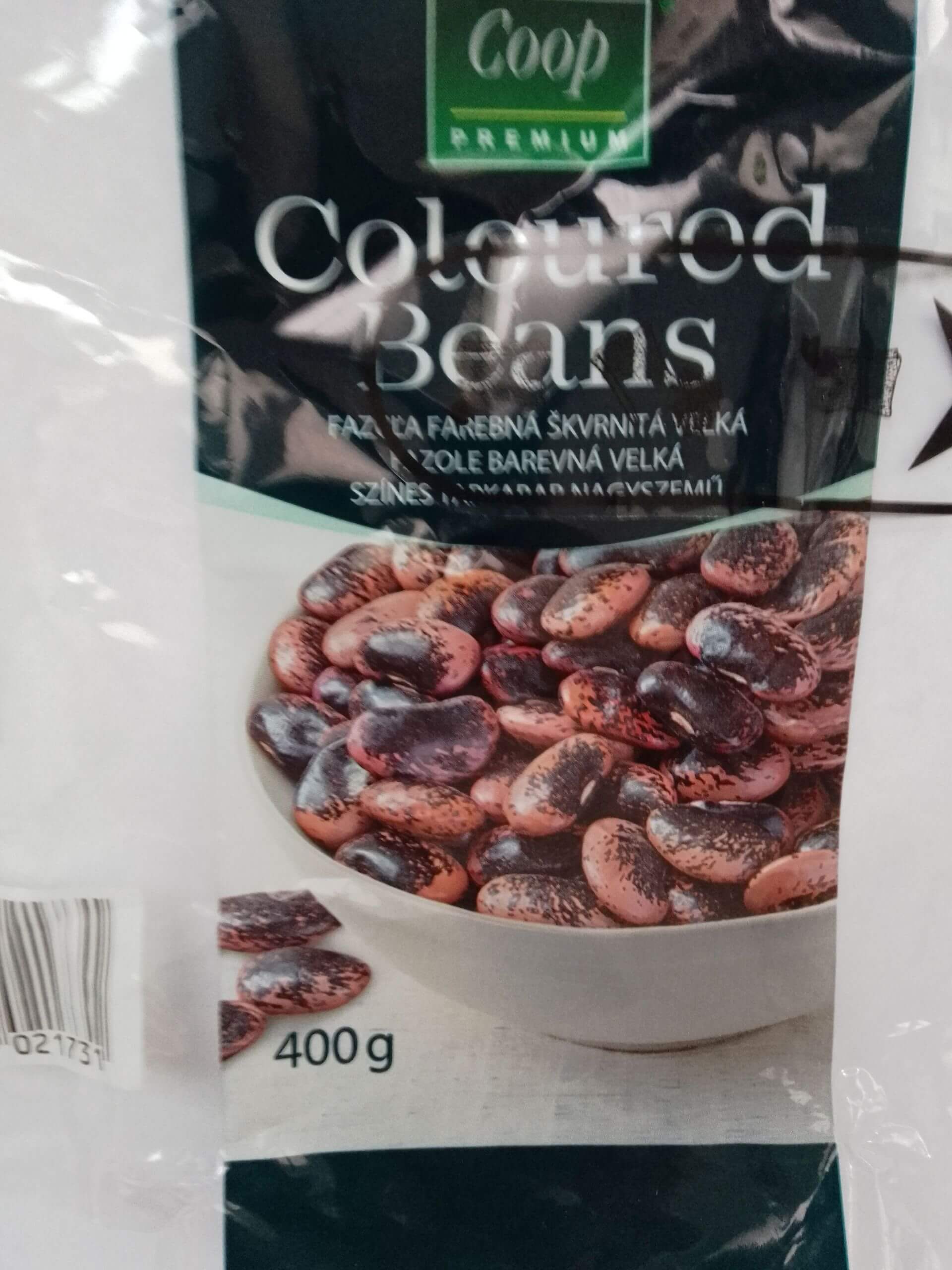 Fazuľa farebná škvrnitá veľká veľkosť balenia 0,4kg