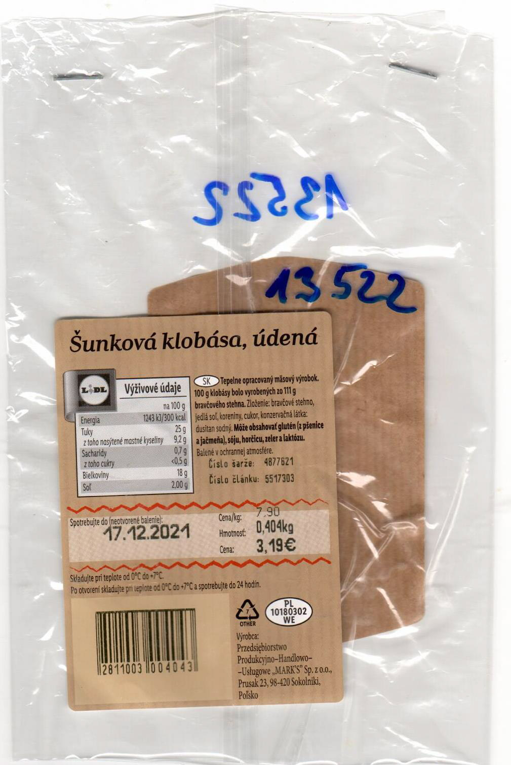 Pikok šunková klobása
