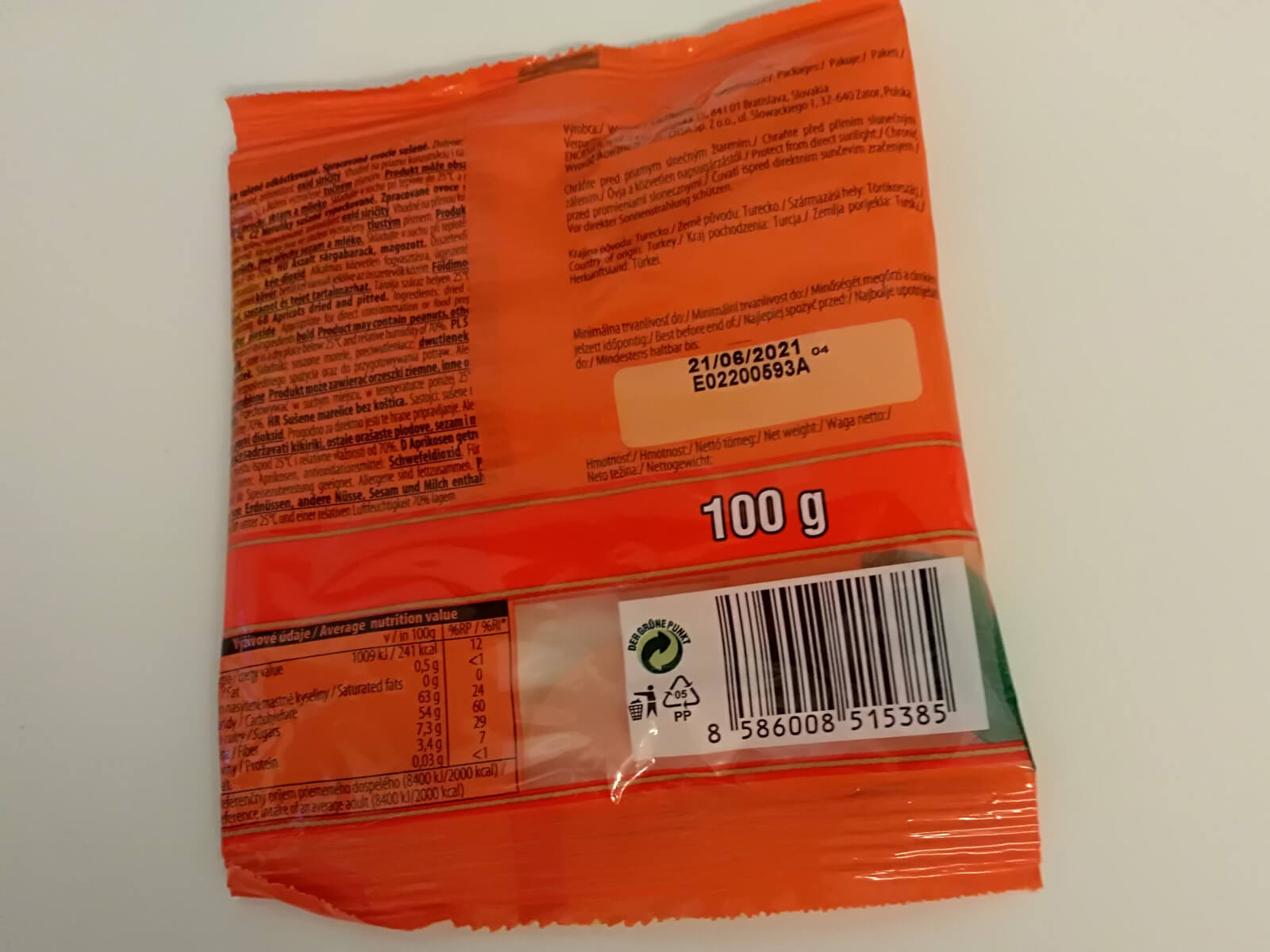 arhule sušené odkôstkované