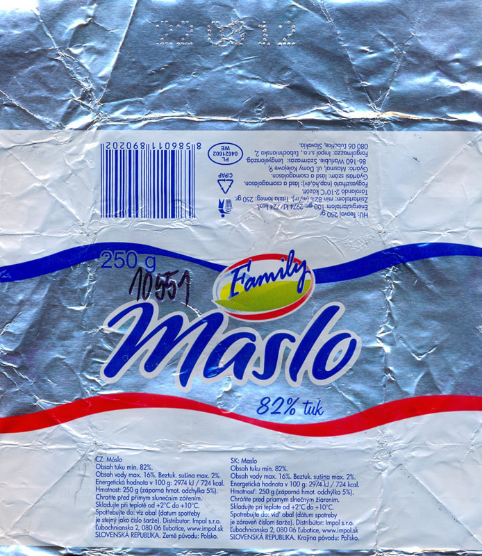„Maslo“ Family (pôvod výrobku Poľsko) - s cudzím tukom