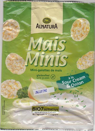 BIO Kukuričný snack s kyslou smotanou a cibuľovou príchuťou BIO Kukuričný snack s kyslou smotanou a cibuľovou príchuťou