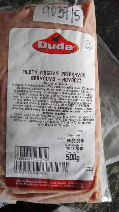 Mletý mäsový prípravok bravčovo-hovädzí s výskytom Salmonella enterica Mletý mäsový prípravok