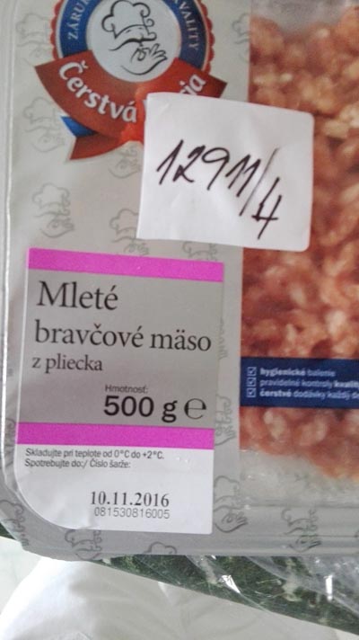 Vo výrobku prítomnosť Salmonella Typhimurium monophasic. Mleté bravčové mäso z pliecka