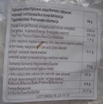 Výrobok s prítomnosťou aflatoxínu B1 0