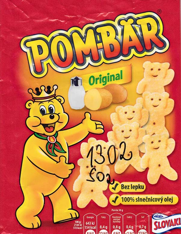 POM-BÄR“ smažený zemiakový snack solený
