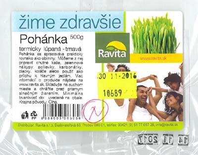 RAVITA pohánka termicky lúpaná tmavá Pohánka RAVIT
