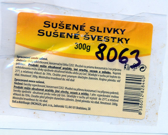 Sušené slivky 300 g