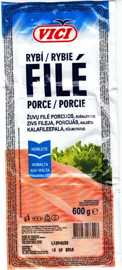 Vo vzorke prítomný iný druh ryby ako je uvedený na obale Morská šťuka peruánska