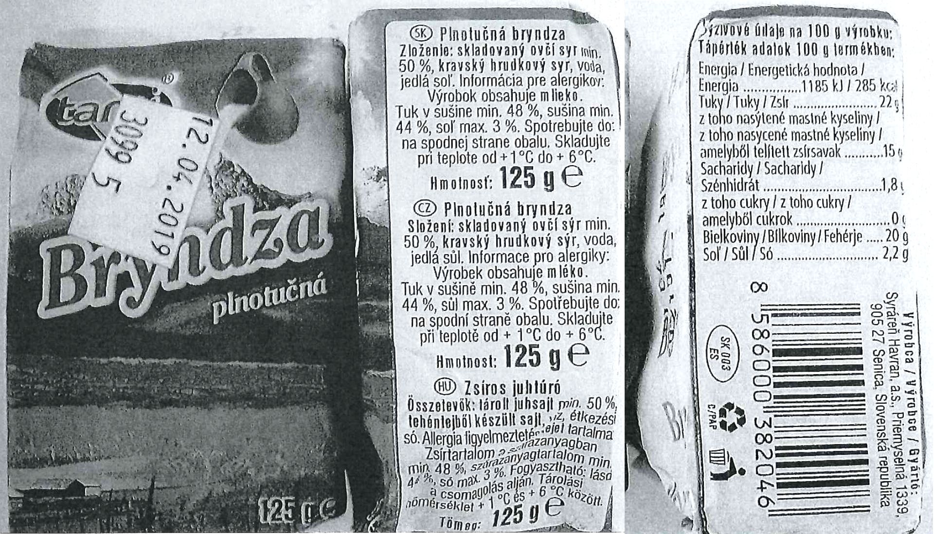 Tami bryndza plnotučná 125g
