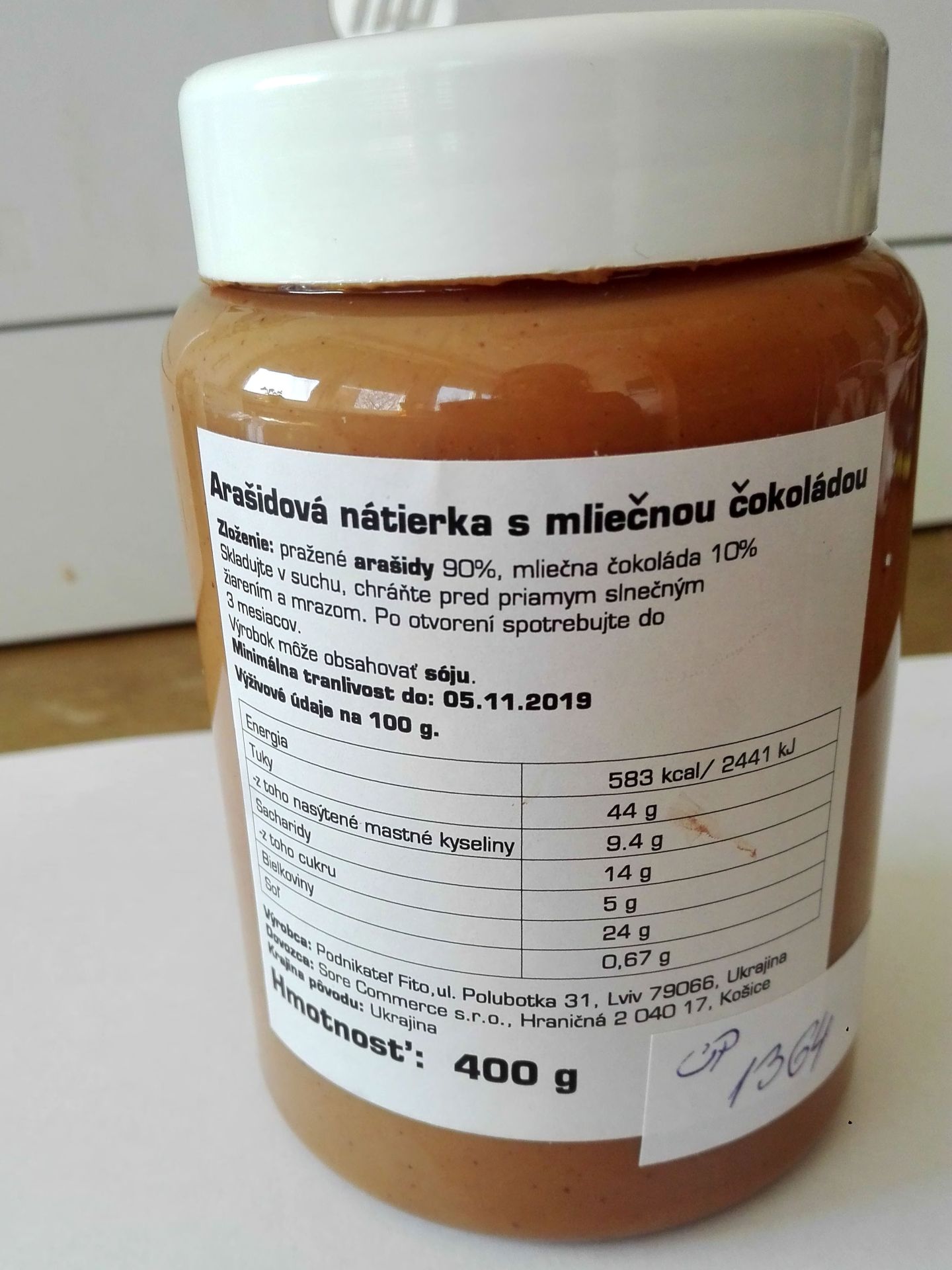 Arašidová nátierka s mliečnou čokoládou