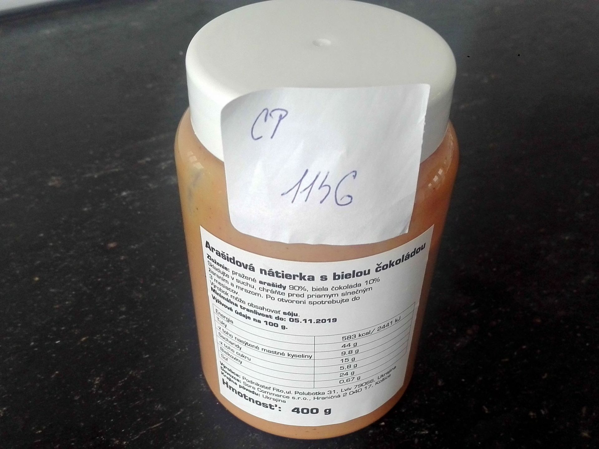 Arašidová nátierka s bielou čokoládou“, á 400g